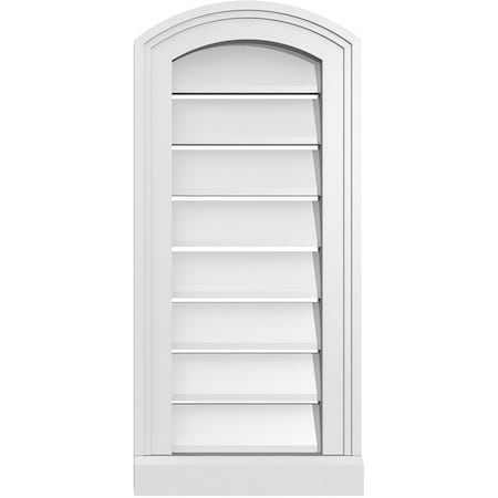 Ekena Millwork Arch Top Surface Mount PVC Gable Vent w/ 2"W x 2"P Brickmould Sill Frame, 12"W x 24"H GVPAR12X2403SN